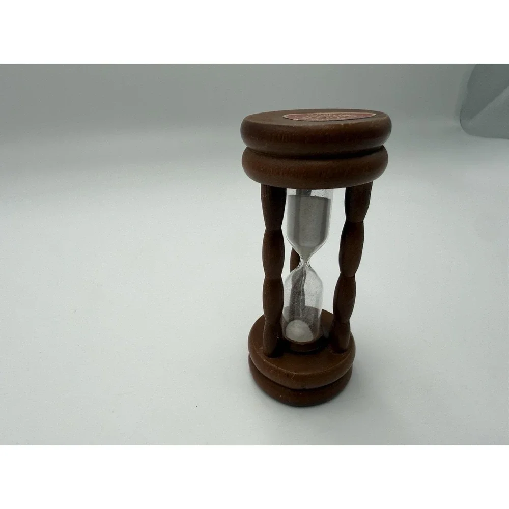 Vintage Green Painted Wood Hourglass Sand Timer Made In Japan